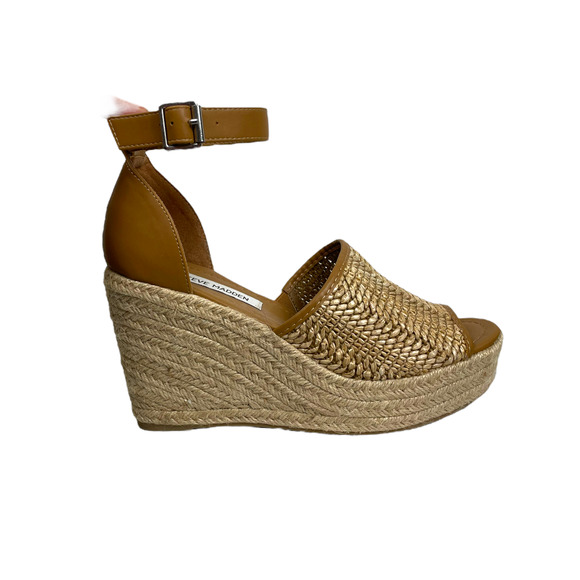 Steve Madden Open Toe Platform Wedge Espadrille Sandal 8M - Picture 1 of 8